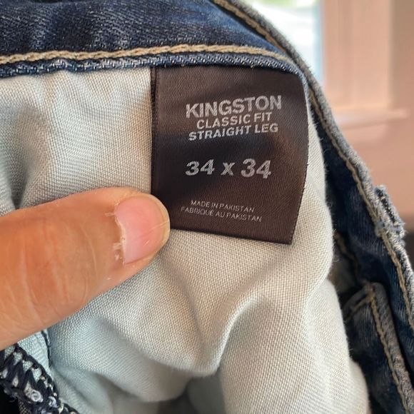 Express Jeans Mens 34x34 Kingston Classic Straight Leg Cool Fade Feathering - Picture 7 of 10